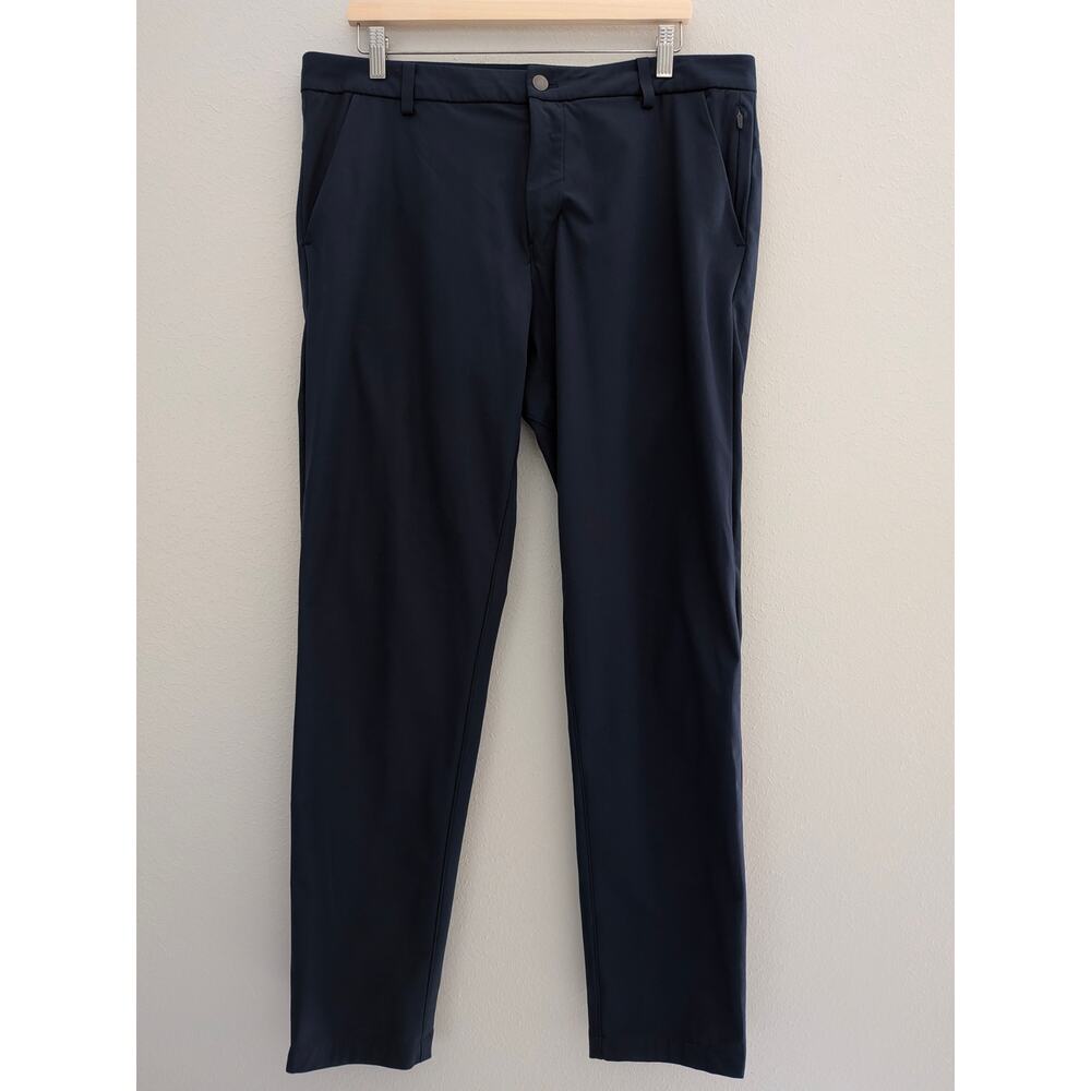 Lululemon Commission Pants Men’s 36 Navy Blue Warpstreme ABC Slim Fit M5711S